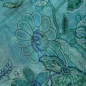 100% Silk Pendleton Floral Blue Lagoon Sheer Scarf NWT